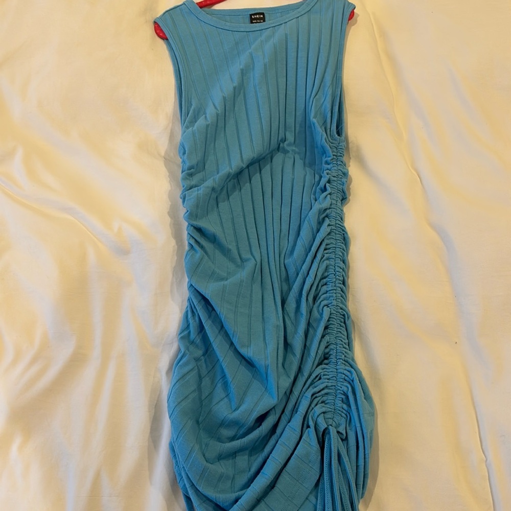 shein blue bodycon dress
